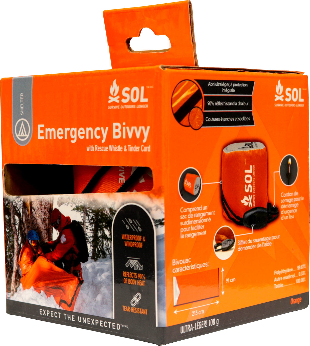 Survive Outdoors Longer Emergency Bivvy with Rescue Whistle