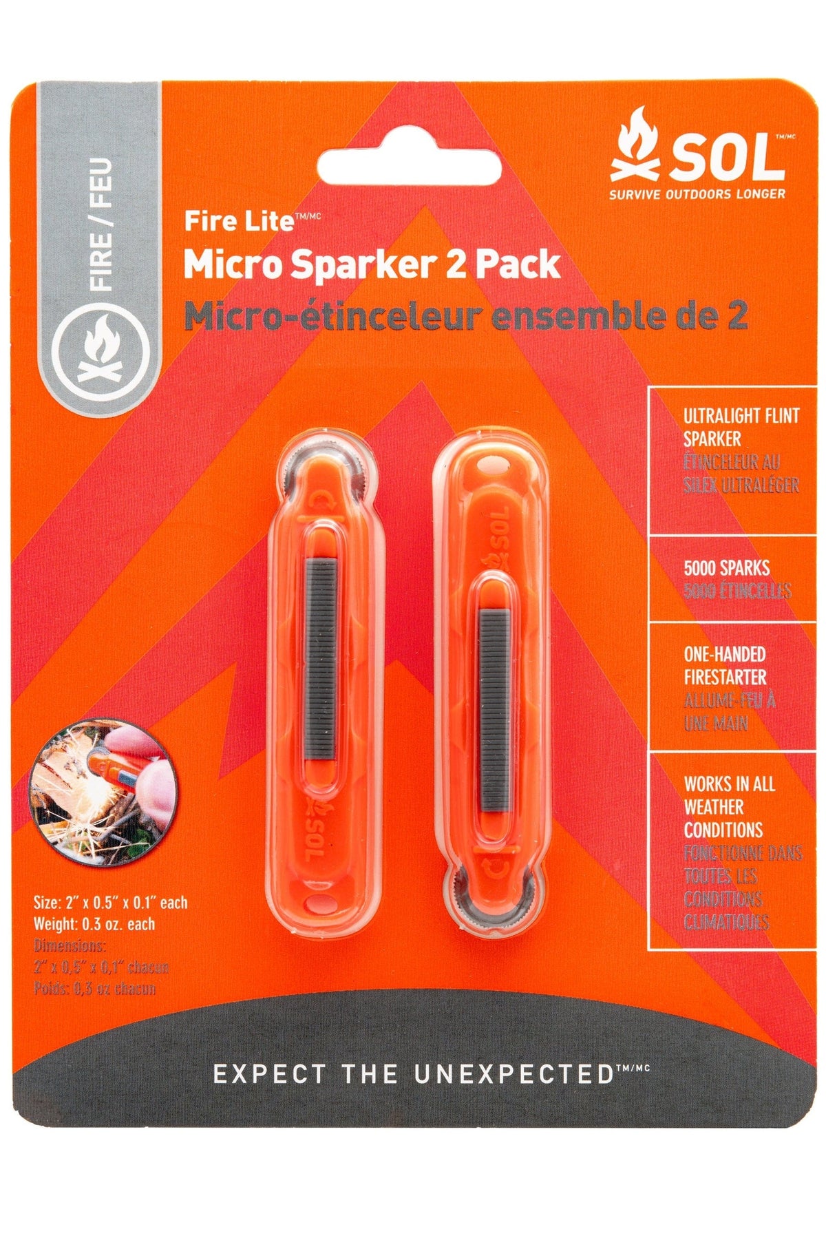 Survive Outdoors Longer Fire Lite Micro Sparker 2 Pack - Shop Fire Starters at Trekaline