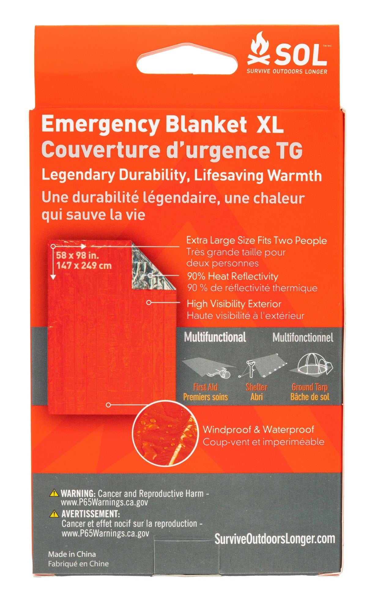 Survive Outdoors Longer Emergency Blanket XL