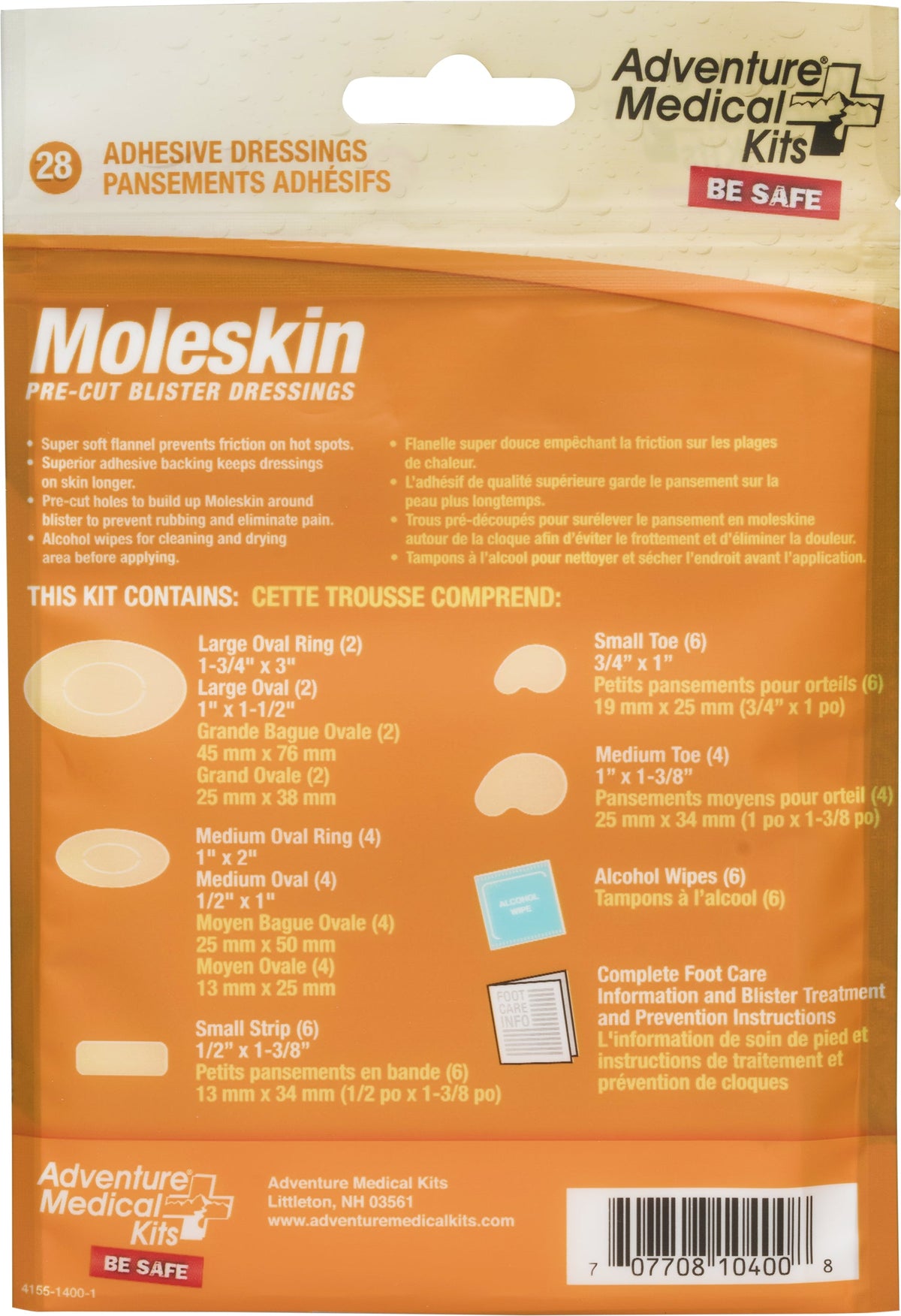 Adventure Medical Kits Moleskin Pre-Cut and Shaped Blister Dressing