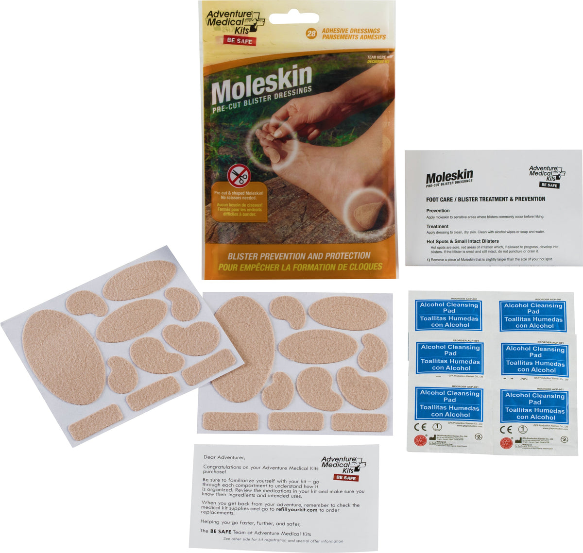 Adventure Medical Kits Moleskin Pre-Cut and Shaped Blister Dressing