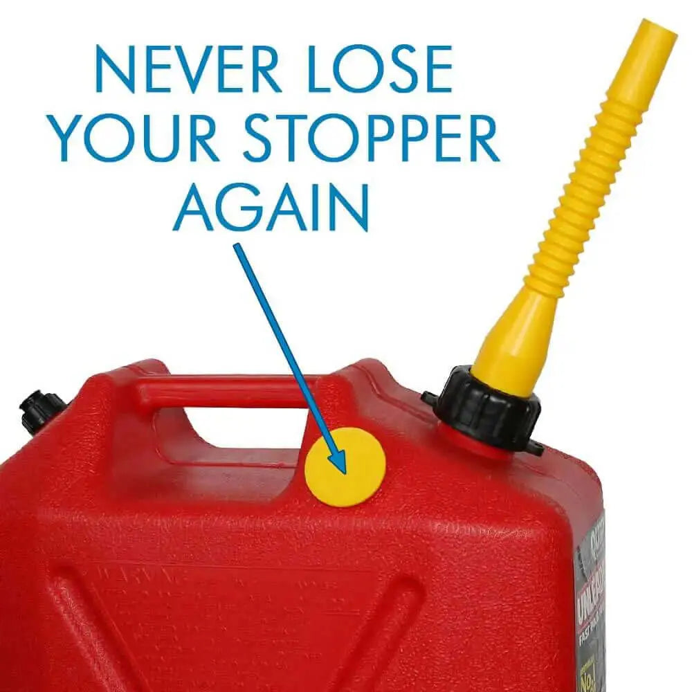 ARB Plastic Fast Pour Fuel Can - 20L - Unleaded Red with stopper feature and yellow spout