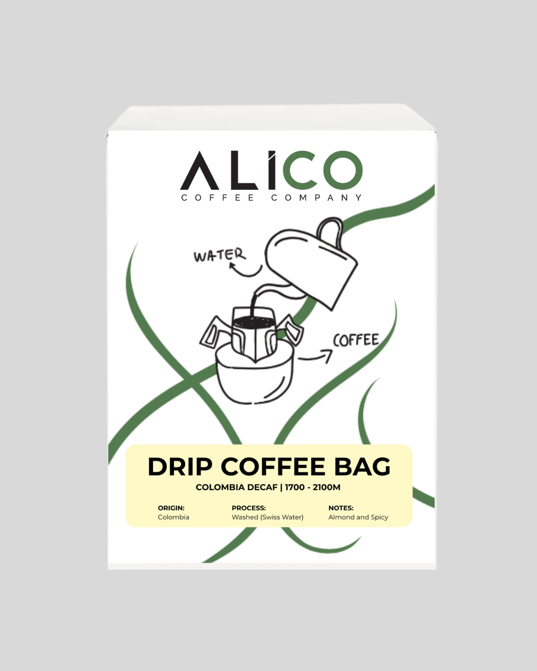 Alico Coffee Colombia Decaf Drip Coffee Bags