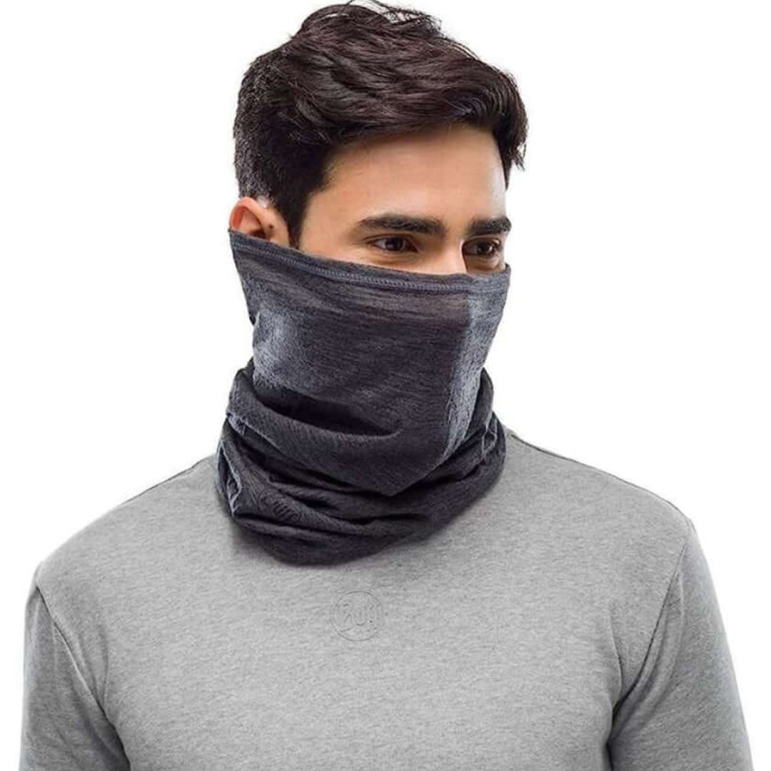 Buff Merino Lightweight Neckwear Solid Grey Scarf