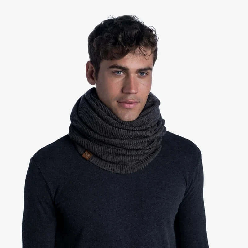 Buff Knitted Collar Francis Graphite Winter Neck Warmer