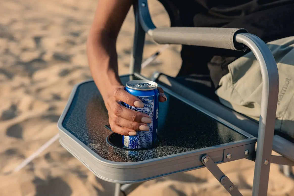 Coleman Aluminum Deck Chair with TableĀ - ShopĀ Camp ChairsĀ atĀ Trekaline