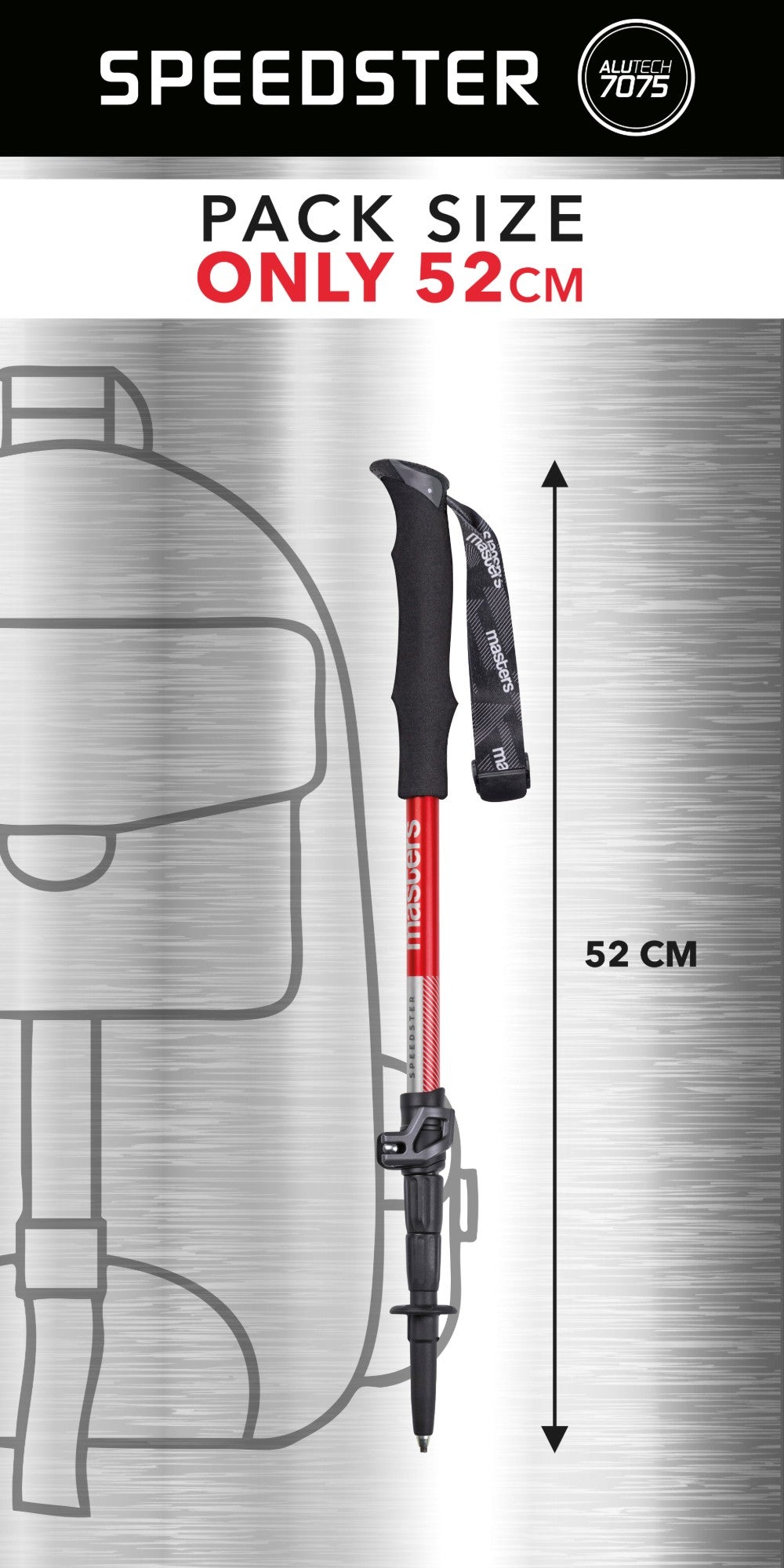 Masters Speedster Trekking Poles - Red