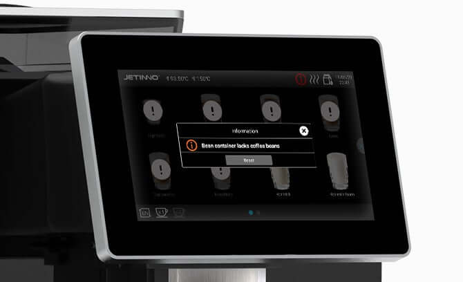 Jetinno JL09 automatic espresso coffee machine screen interface display