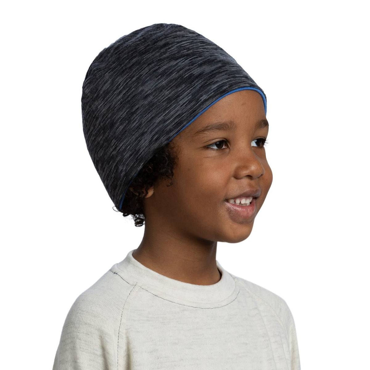 Buff Reversible Merino Lightweight Beanie Youth - Black Graphite - Shop Beanies at Trekaline