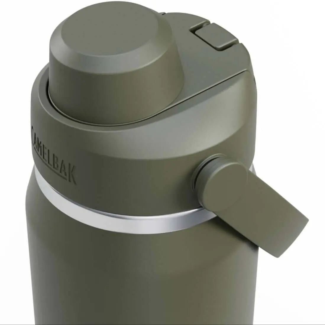 Close-up of Camelbak Thrive Chug Insulated Bottle 25 oz showing lid design and color
