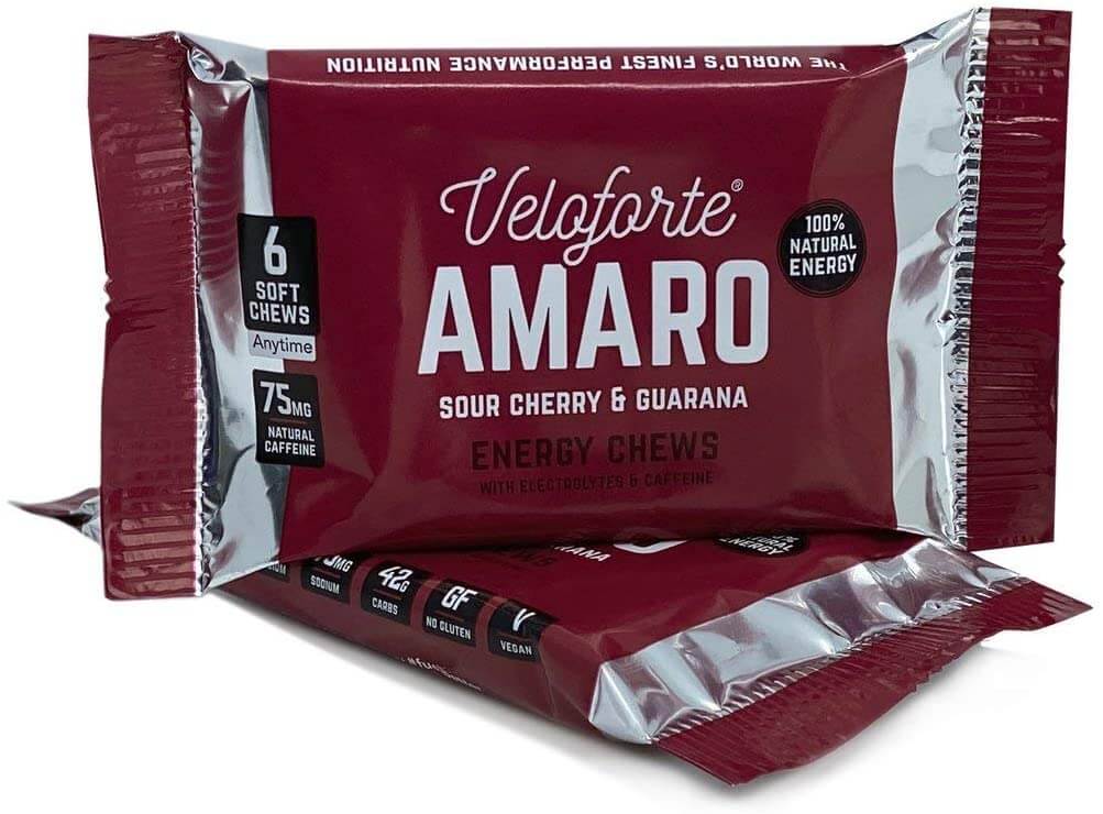 Veloforte Amaro Energy Chews with Caffeine packaging