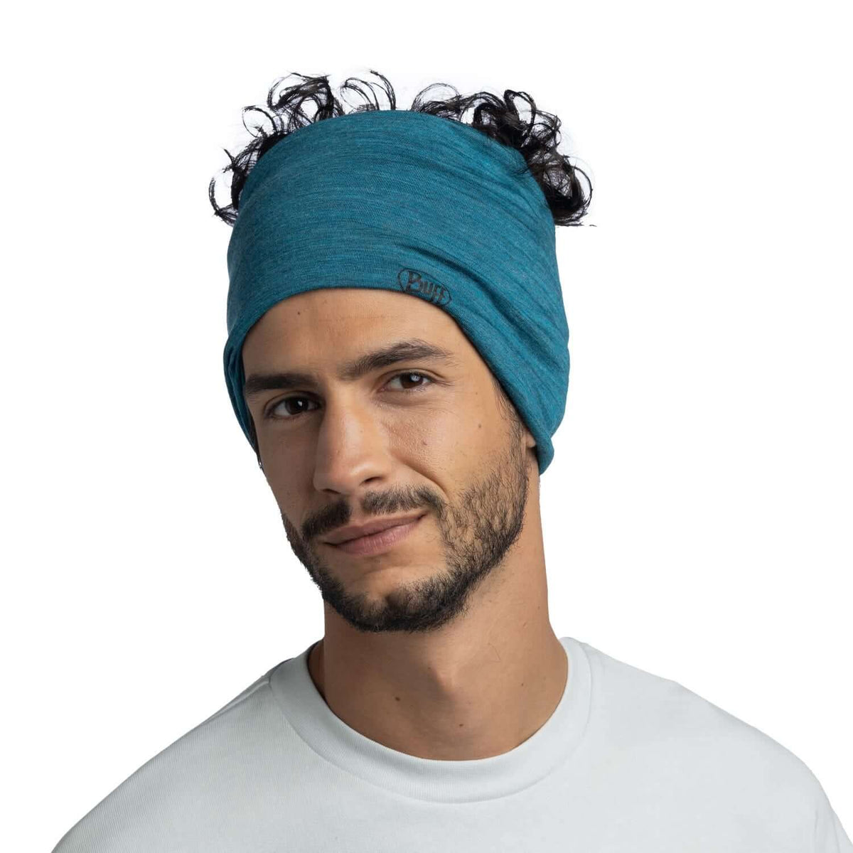 Buff Merino Lightweight Neckwear Solid Teal Scarf