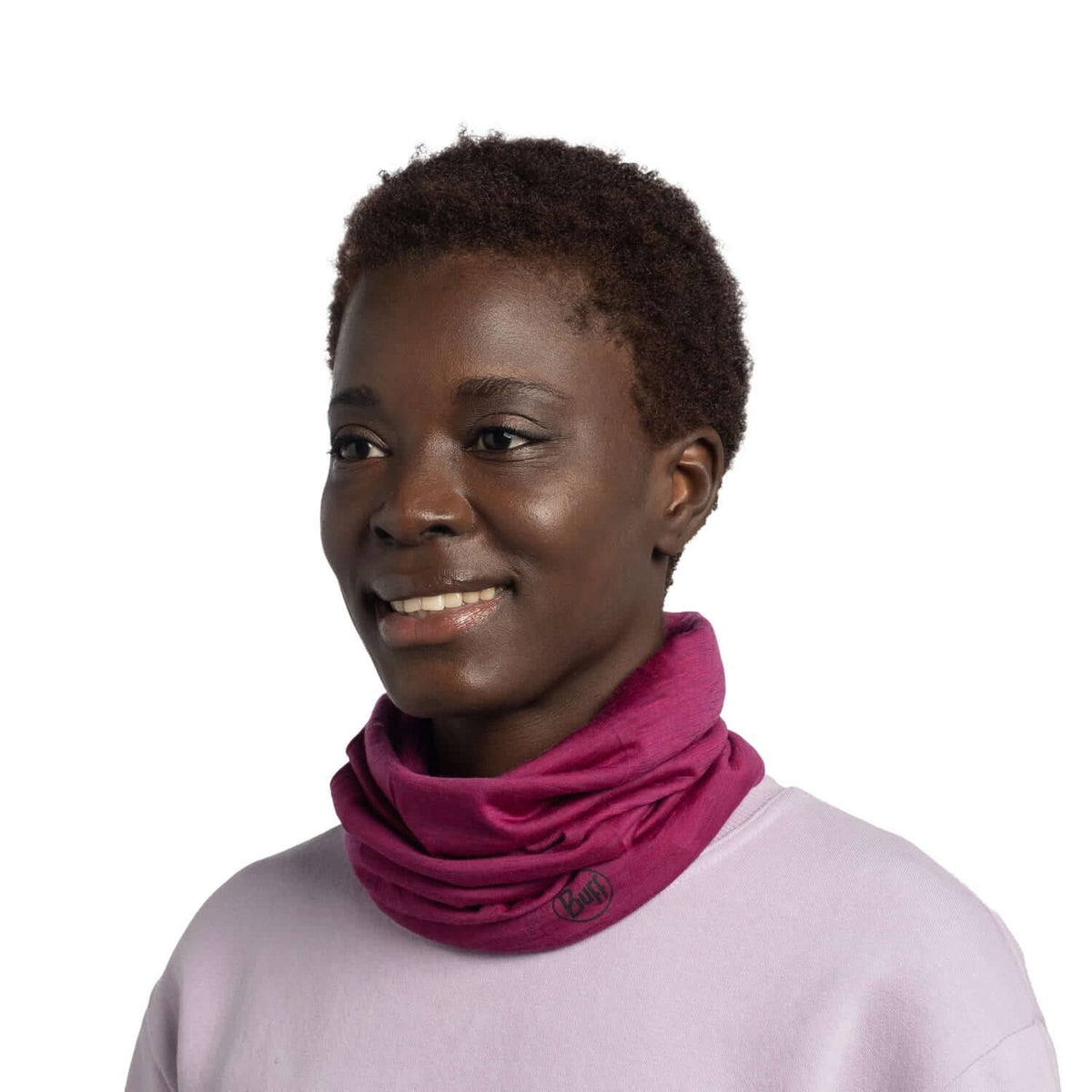 Buff Merino Lightweight Neckwear Solid Magenta