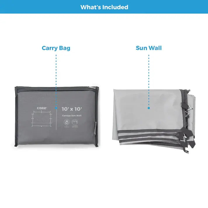 Core Equipment Sun Wall Accessory - 10' x 10' UV 50+ Panel