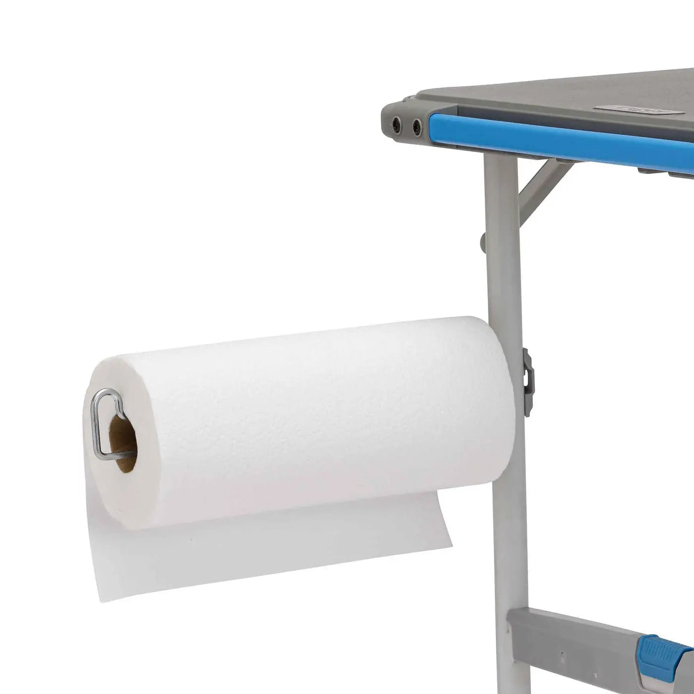 Core Equipment 4 Foot Outdoor Table with FlexRail β accessories organized along the rail during outdoor cooking.