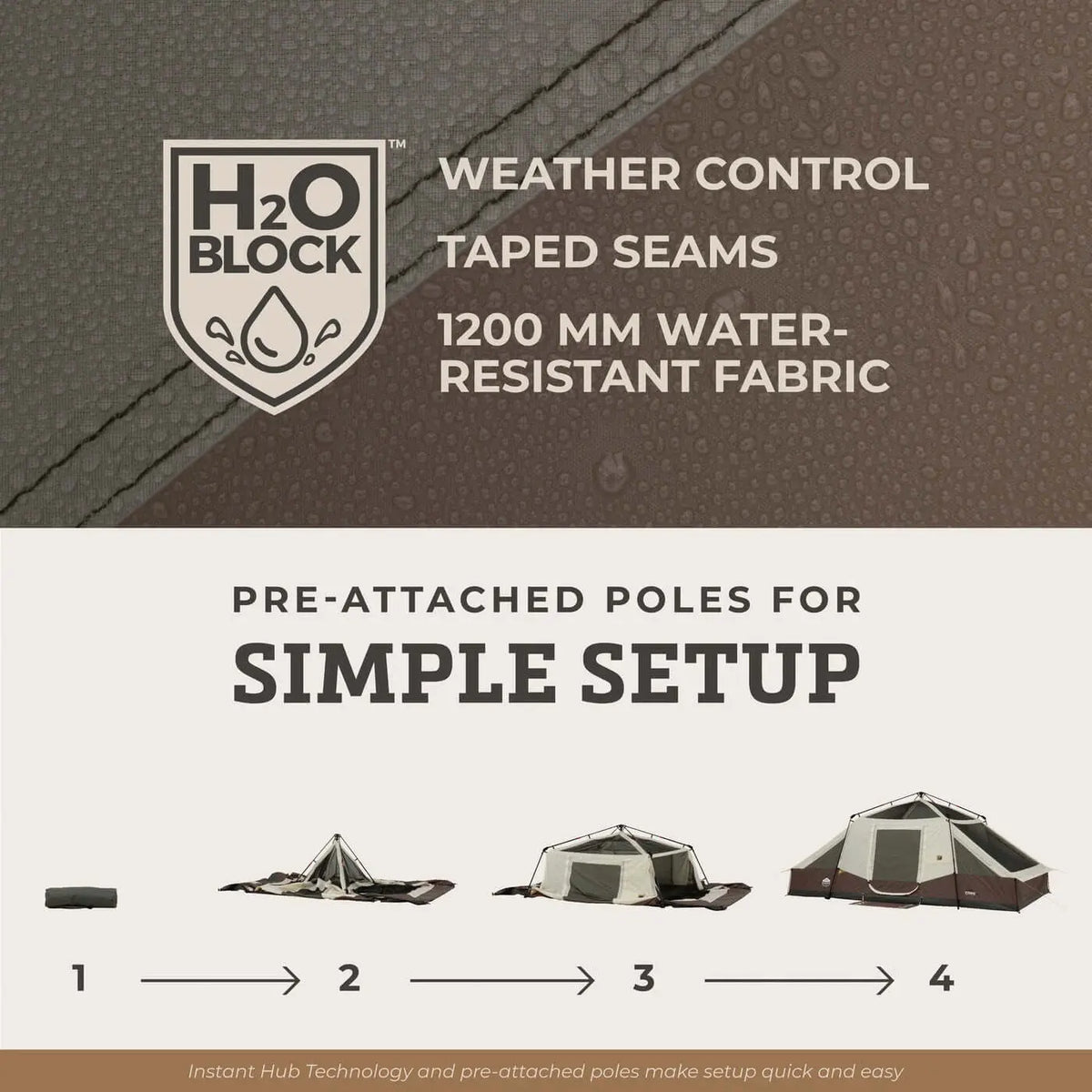 CORE 10 Person Lighted Instant Pyramid Tent - 16' x 9' features easy setup and water-resistant fabric.