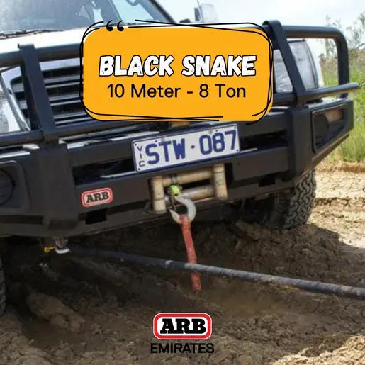 ARB Black Snake Snatch Strap 8T 10m - Shop Recovery Straps at Trekaline