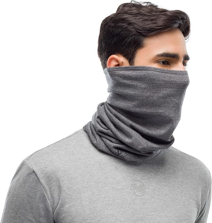 Buff Merino Lightweight Neckwear - Solid Grey - Shop Neck Gaiters at Trekaline