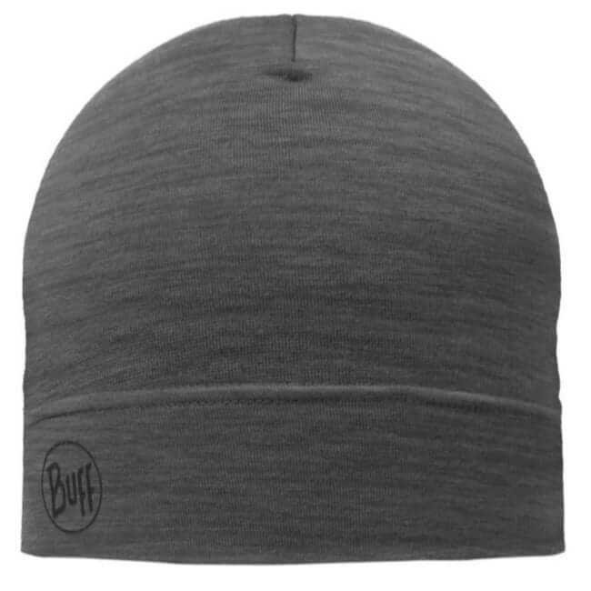 Buff Merino Lightweight Beanie Solid Grey Wool Cap
