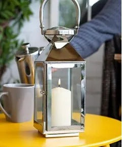 La Hacienda Palma Stainless Steel Lantern - Shop Candle Lanterns at Trekaline