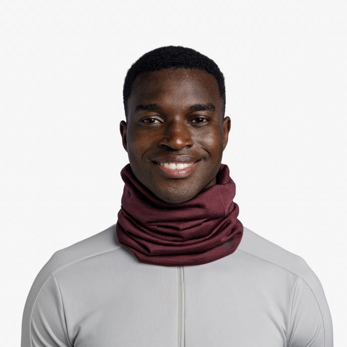 Buff Merino Lightweight Neckwear - Solid Garnet