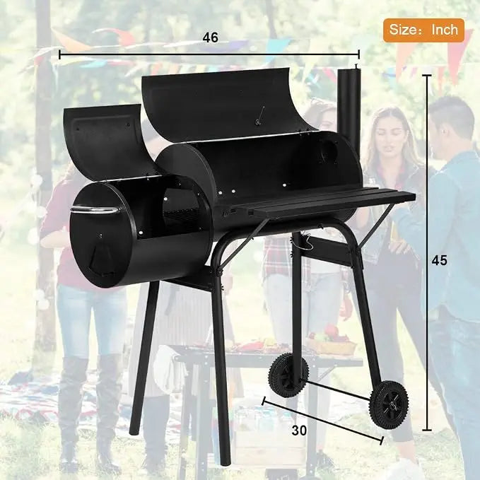 Procamp Round Barrel Double BBQ Grill - Shop Charcoal Grills at Trekaline