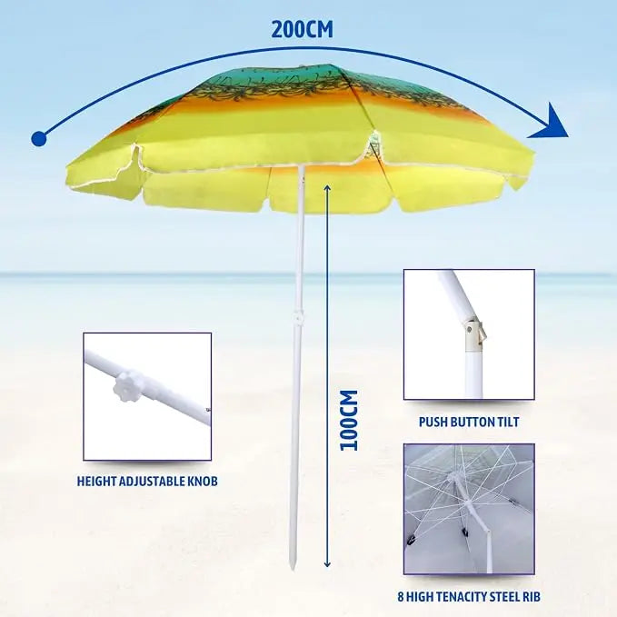 Procamp Portable Beach Umbrella 2m - Shop Umbrellas at Trekaline