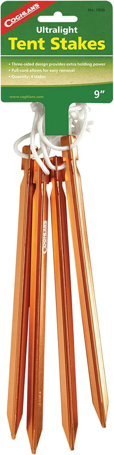 Coghlan's 9-Inch Ultralight Tent Stakes 4 Pack - Shop Tent Stakes at Trekaline