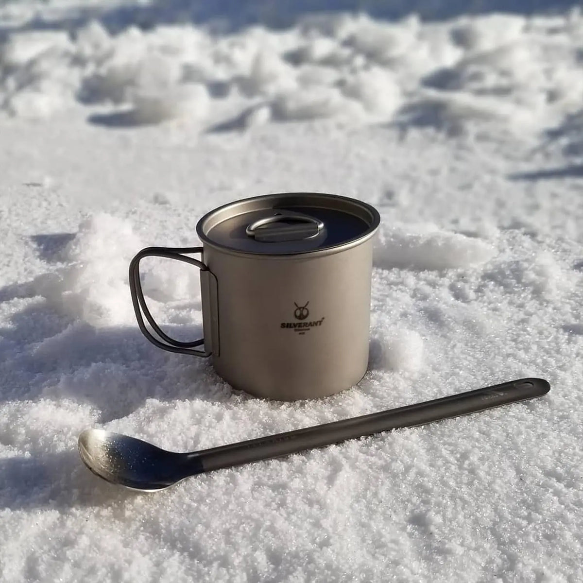 SilverAnt Long Handle Titanium Spoon - Shop Camping Spoons at Trekaline