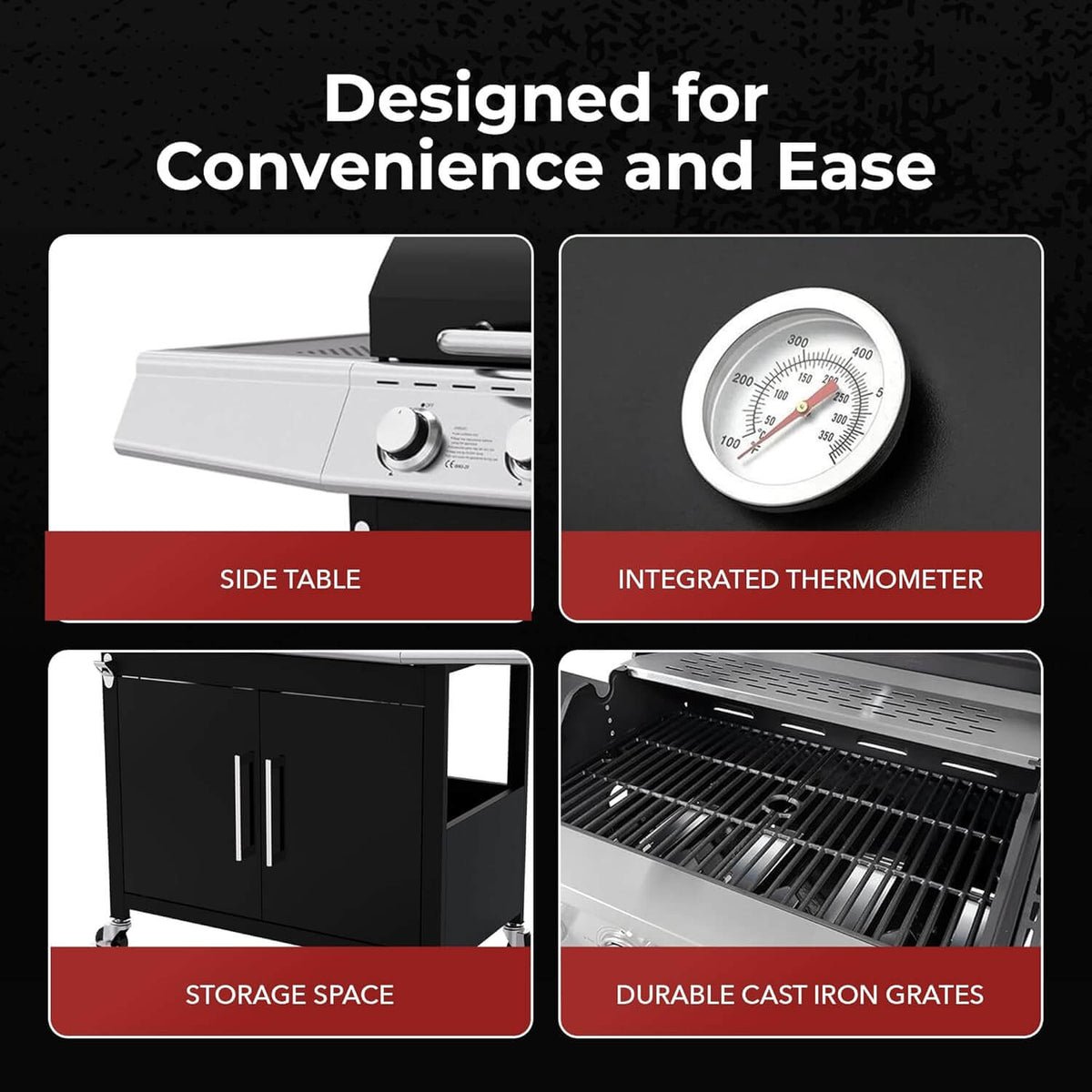 Royal Gourmet 4-Burner Gas Grill with Side Burner