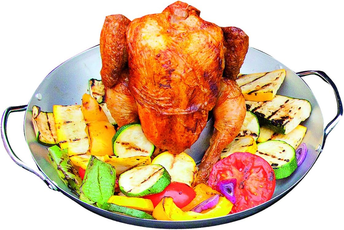 Campingaz Culinary Modular Poultry Roaster cooking chicken with vegetables on grill