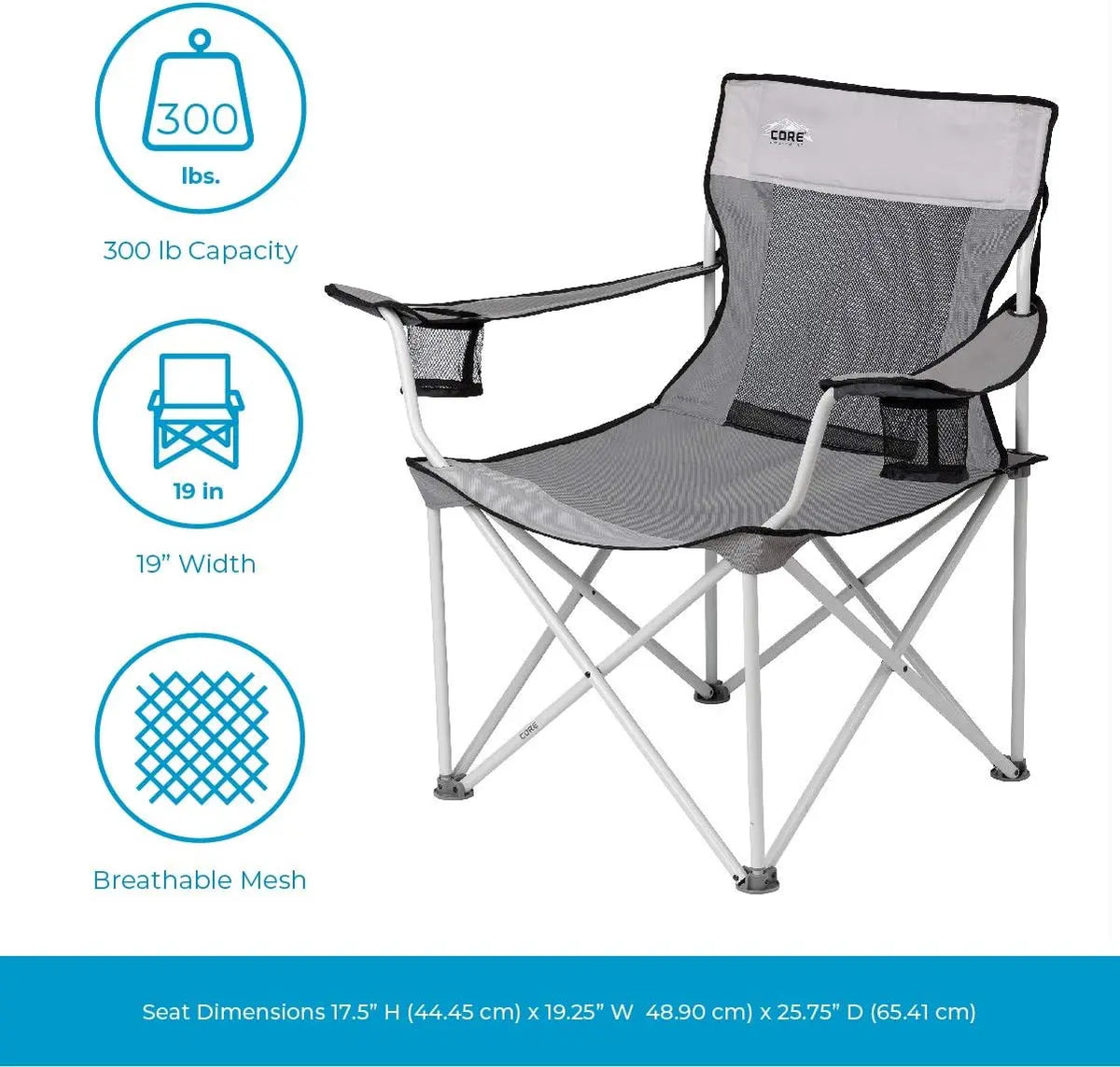 Core Equipment Quad Mesh Chair - Shop Camp Chairs at Trekaline