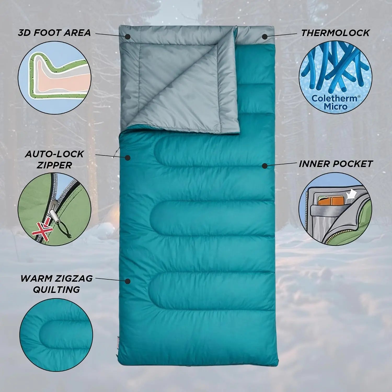 Coleman Atlantic Lite 10 Sleeping BagĀ - ShopĀ Camping Sleeping BagsĀ atĀ Trekaline