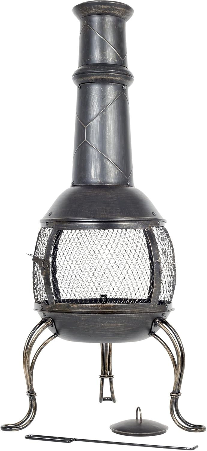 La Hacienda Leon Steel Mesh Chimenea Large