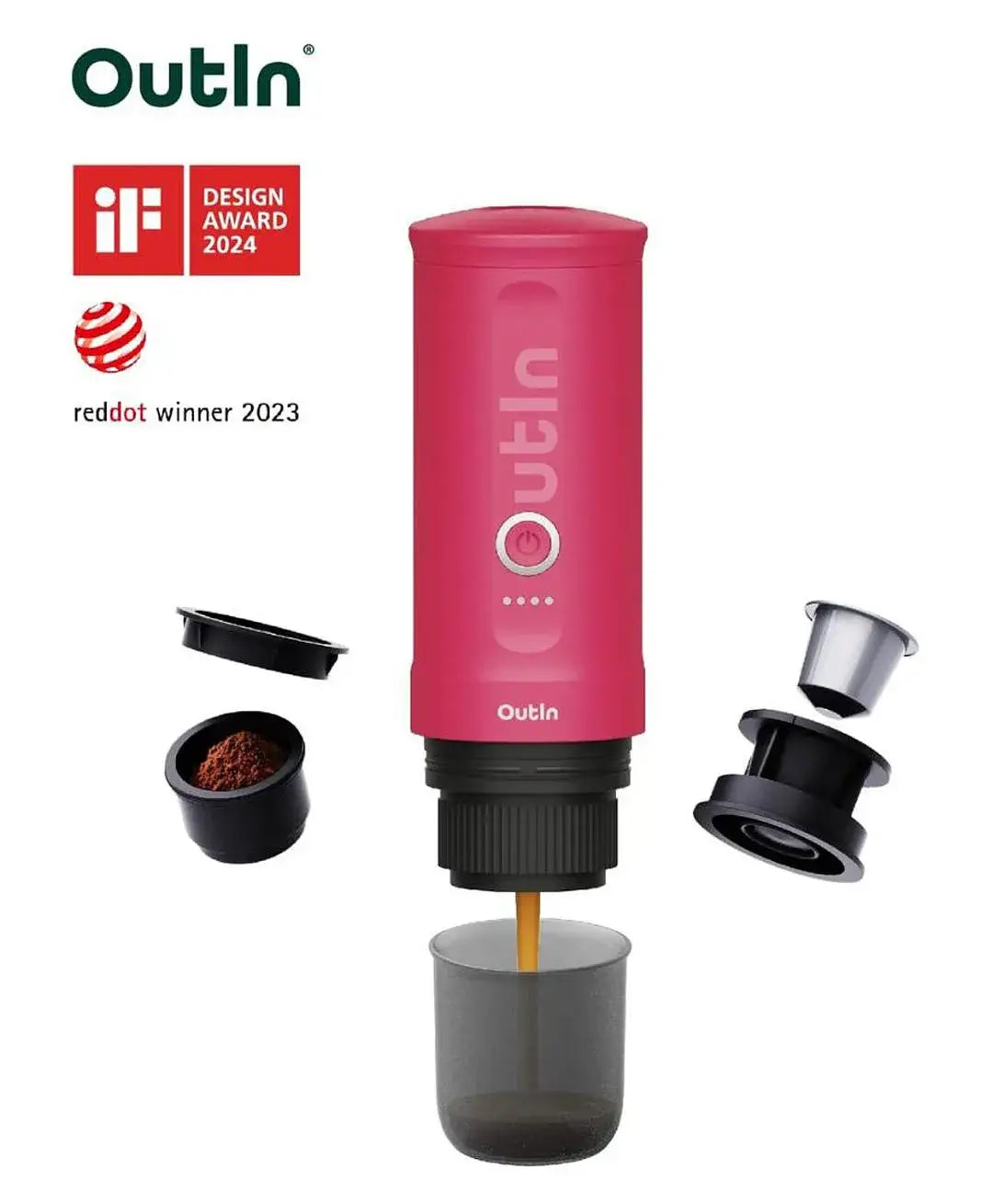 Outin Nano Portable Espresso Machine - Crimson Red parts