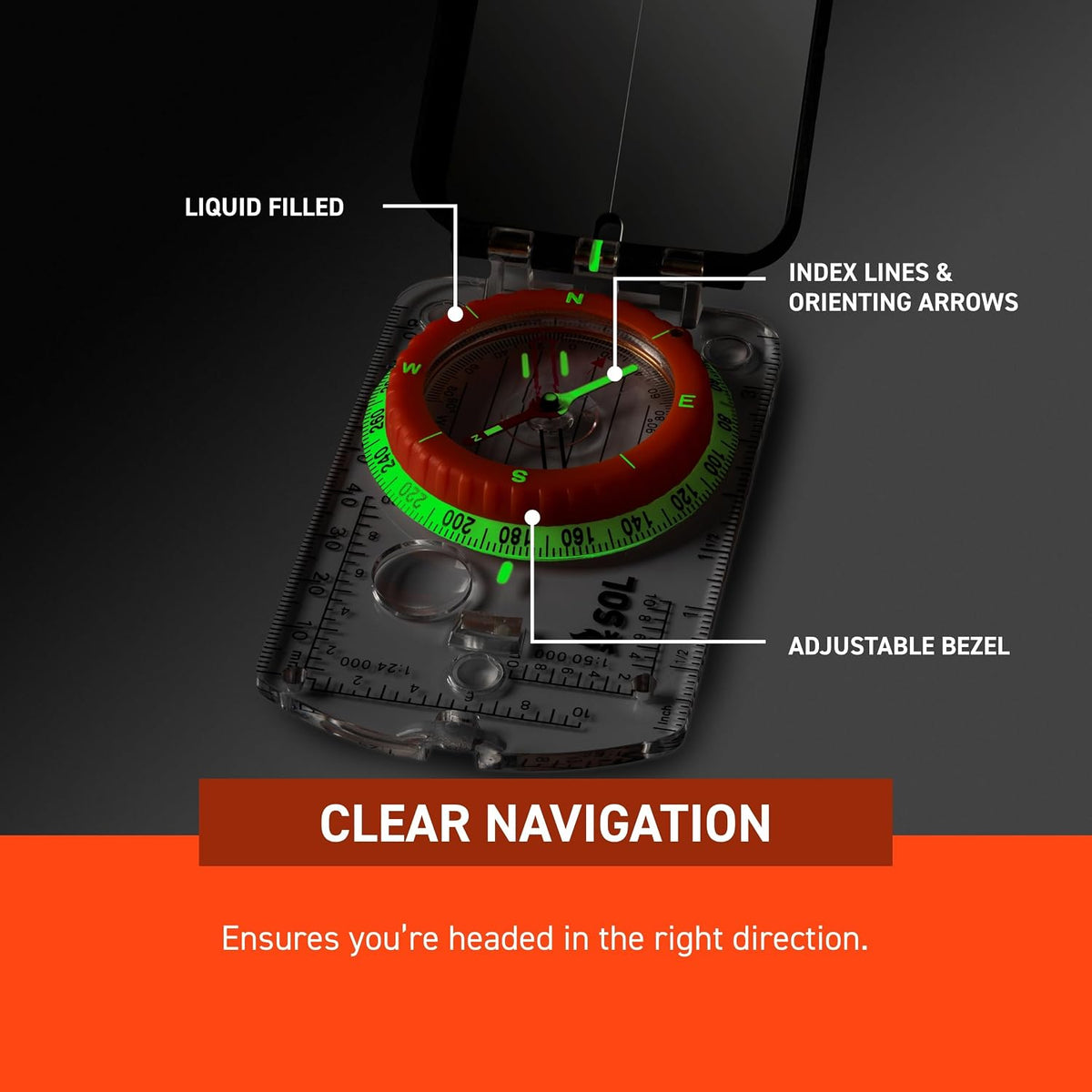 Survive Outdoors Longer Sighting Compass with Mirror