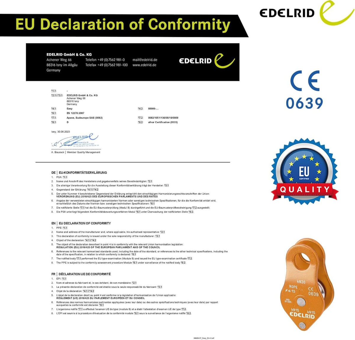 Edelrid Easy Single Pulley