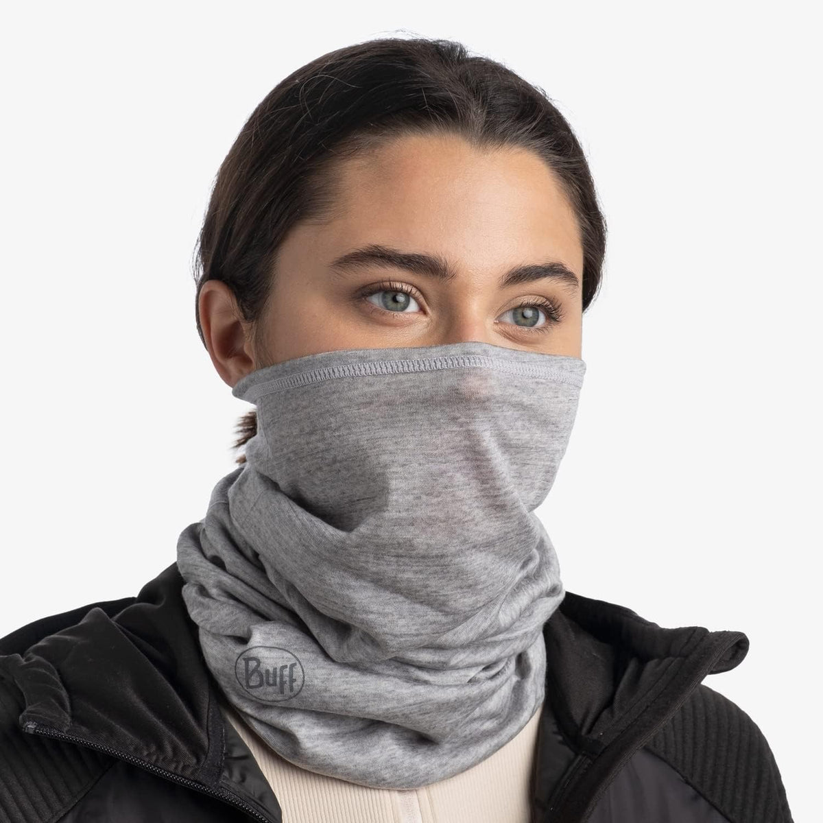 Buff Merino Lightweight Neckwear - Solid Light Grey - Shop Neck Gaiters at Trekaline