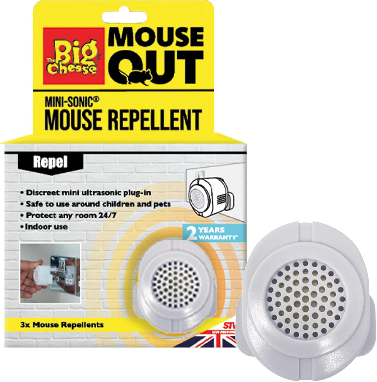 STV Big Cheese Mini-Sonic Mouse Repellent 3-Pack