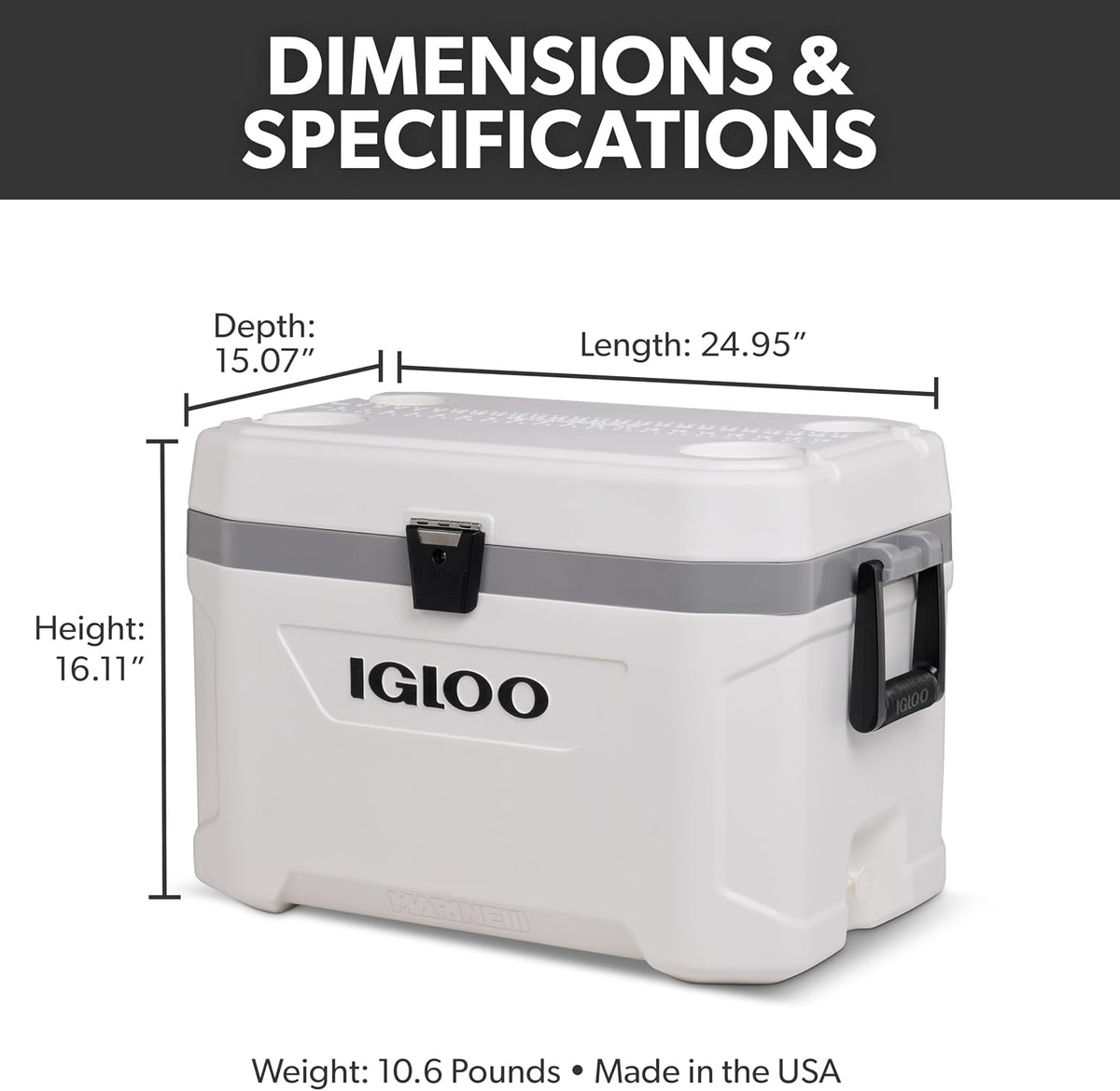 Igloo Latitude Marine Ultra Hard Cooler Box 54 Quart - Shop Hard-sided Coolers at Trekaline