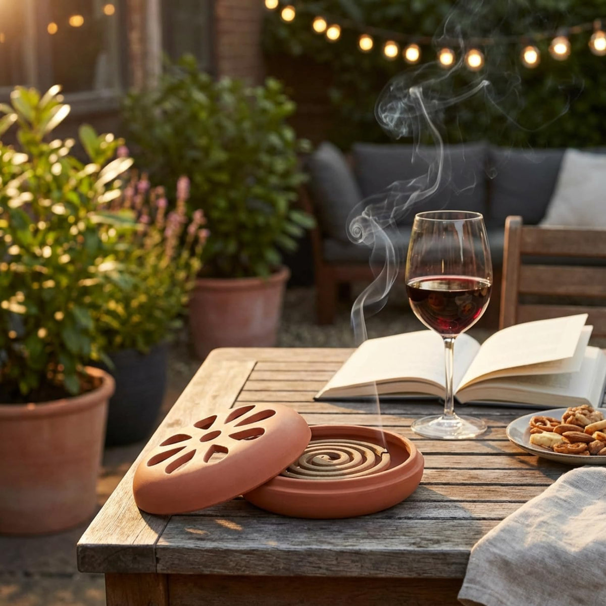 STV Citronella Terracotta Burner with 6 Pack Coils