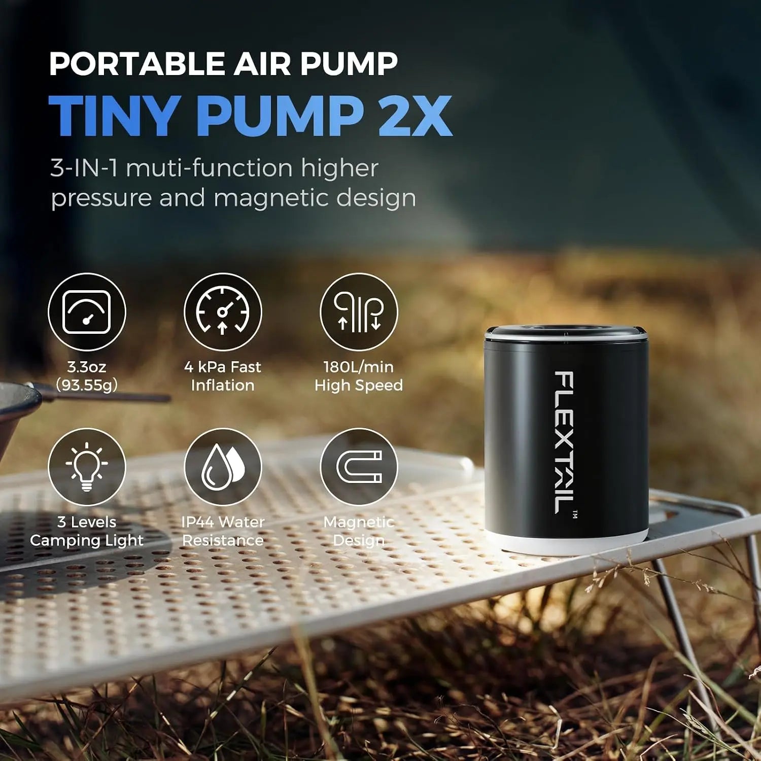 Flextail Tiny Pump 2X Mini Inflator Lantern - Shop Air Pumps at Trekaline