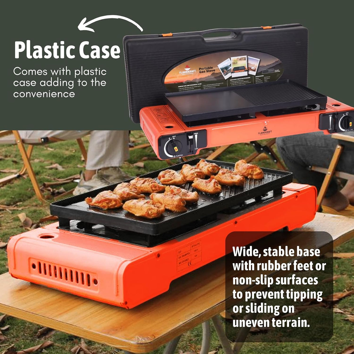 Flamekraft Portable Double Burner Gas StoveĀ - ShopĀ Camp StovesĀ atĀ Trekaline