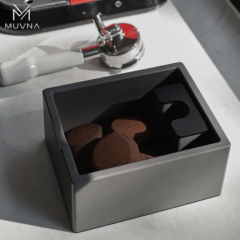 Muvna Portafilter Holder and Knock Box Black