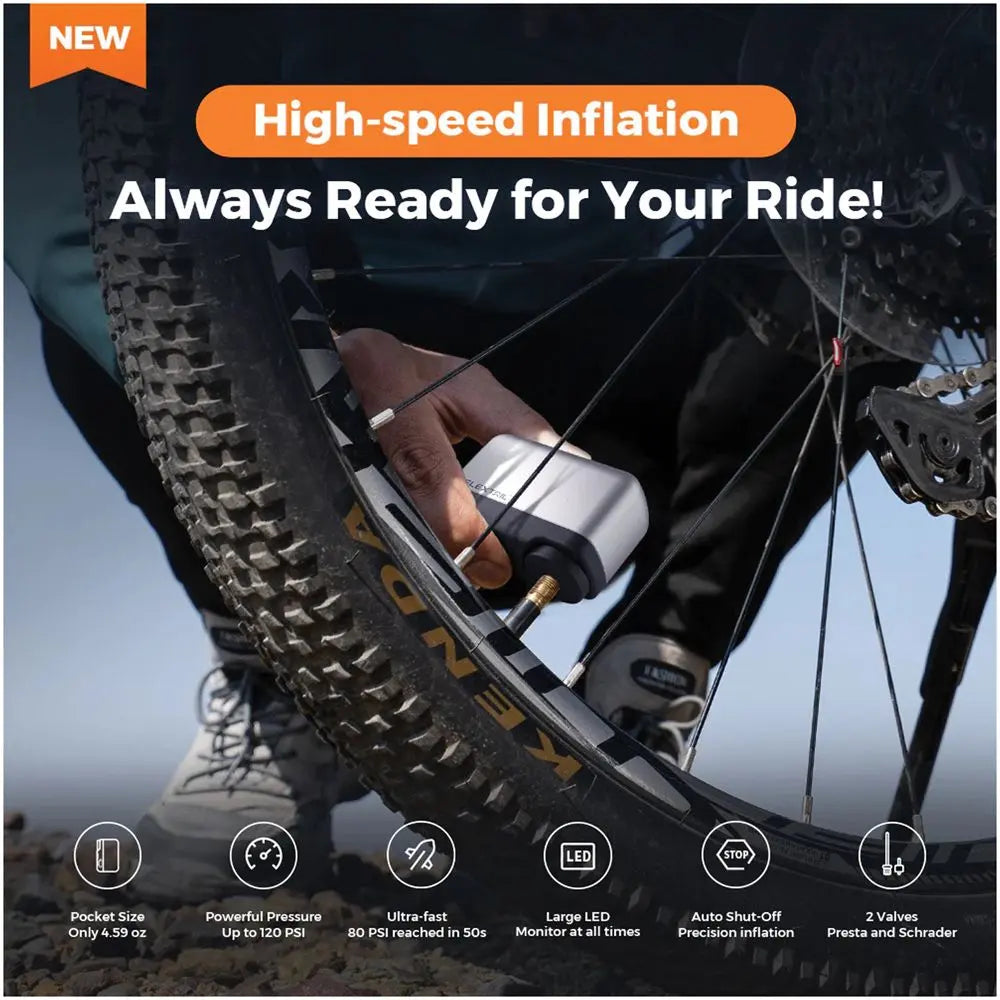 Flextail Tiny Bike Pump Pro - Shop Frame-Mounted Bike Pumps at Trekaline