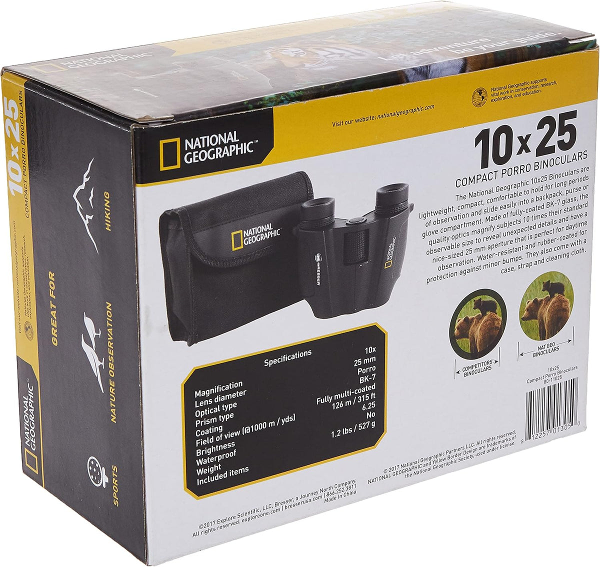 National Geographic 10x25 Compact Porro Prism Binocular