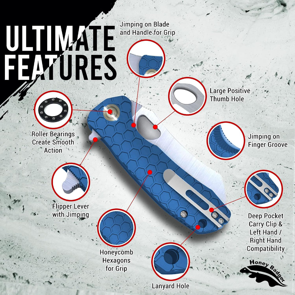 Honey Badger Large Wharncleaver Knife D2 Steel