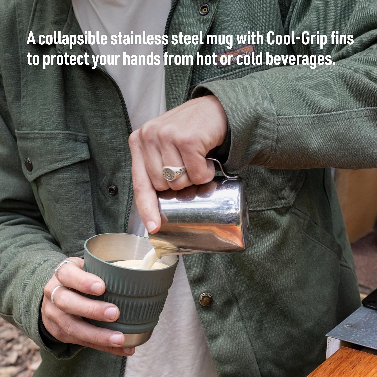Sea to Summit Detour Stainless Steel Collapsible Mug 16 oz - Shop Camping Cups at Trekaline
