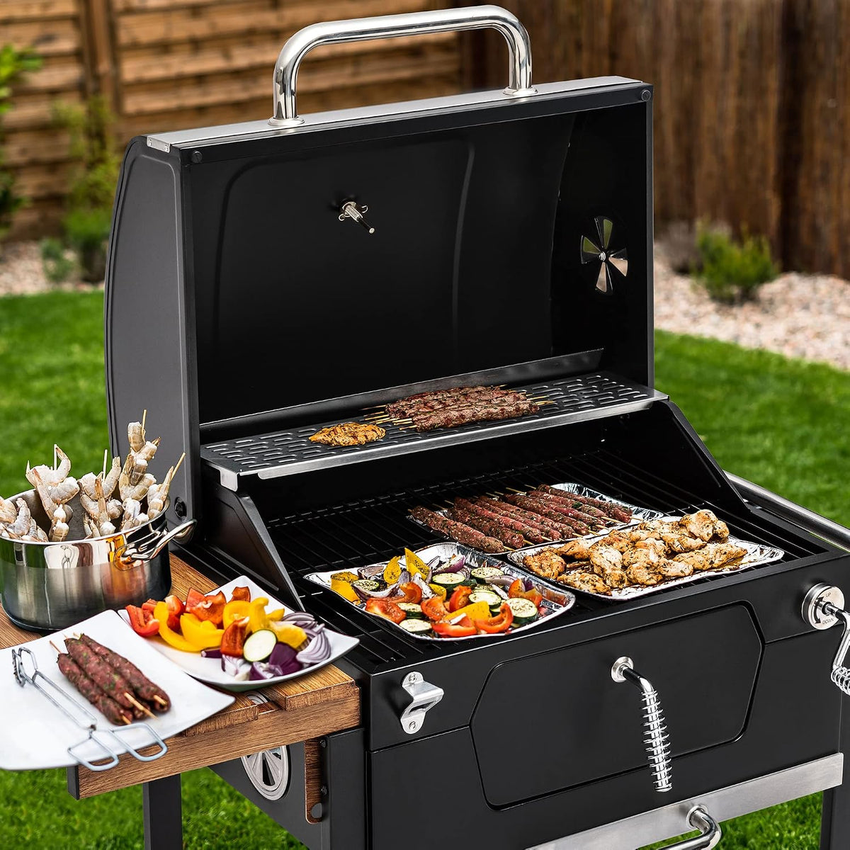 Royal Gourmet 24-Inch Charcoal Grill and Smoker