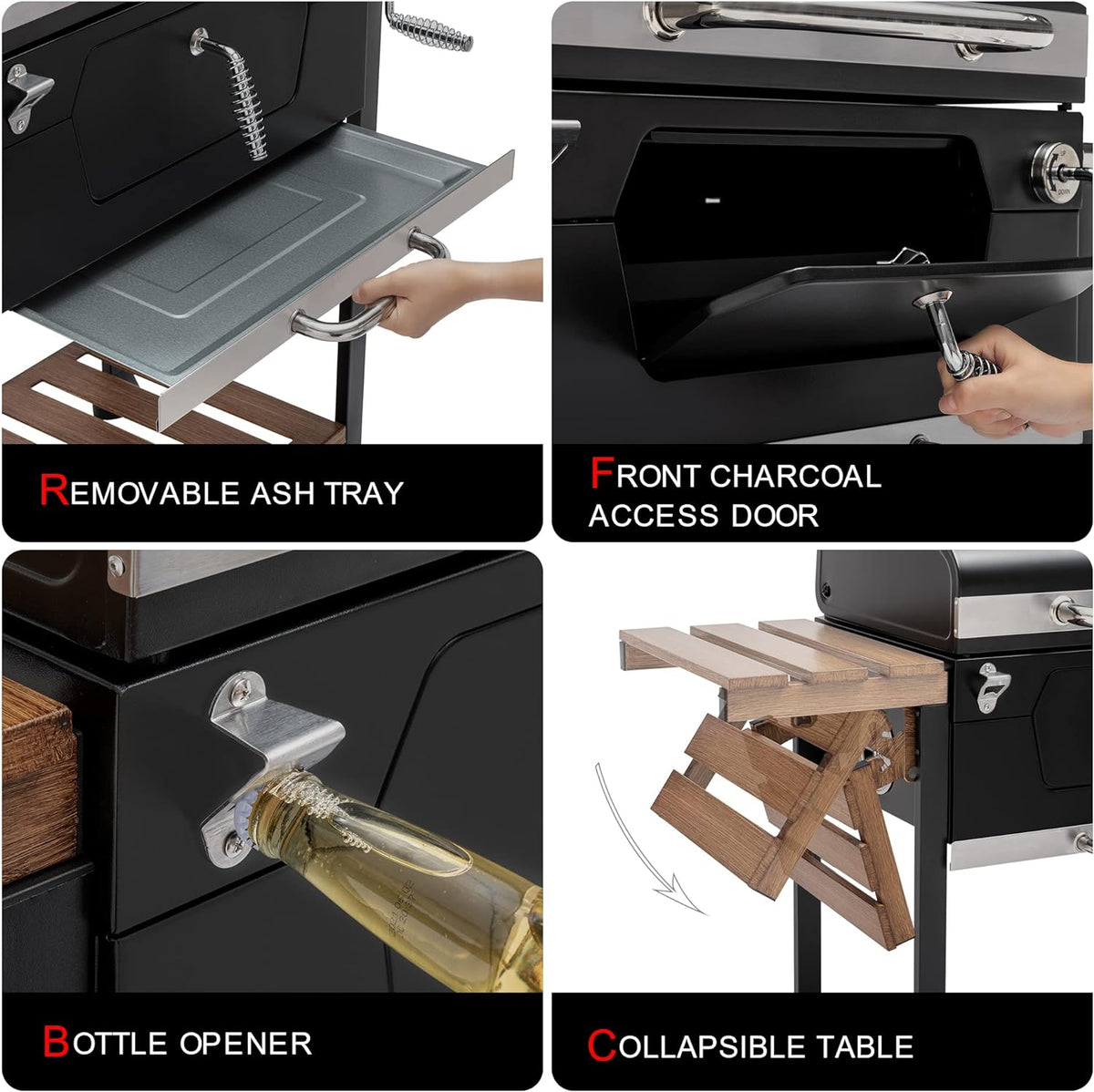 Royal Gourmet 24-Inch Charcoal Grill and Smoker